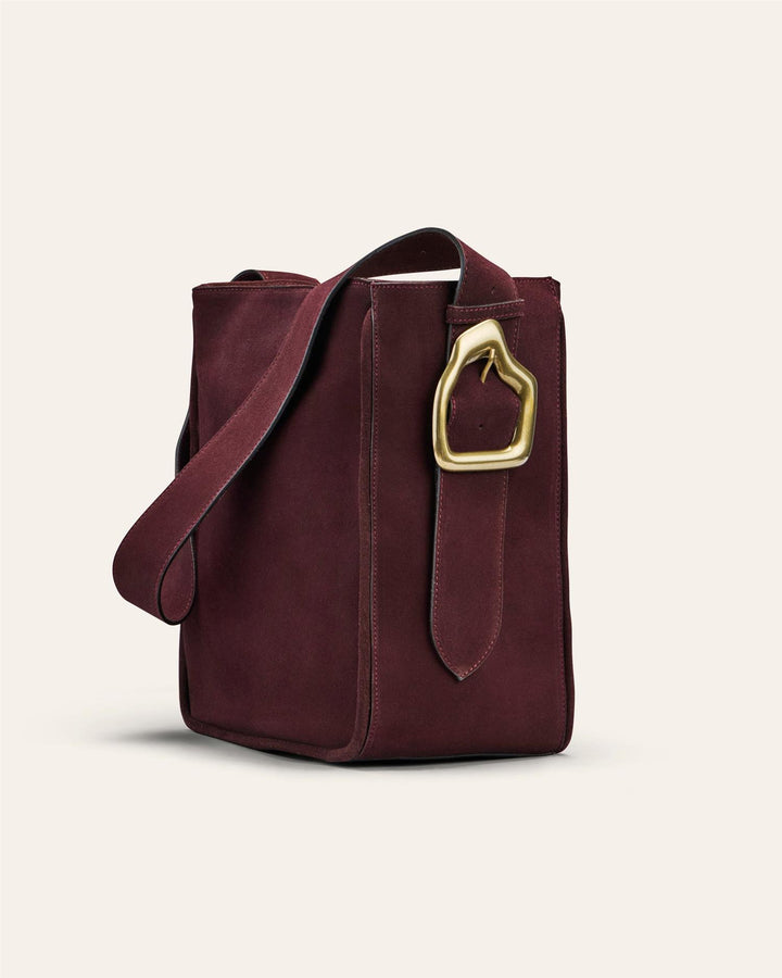Masago Tote Bag Fudge Suede Gold
