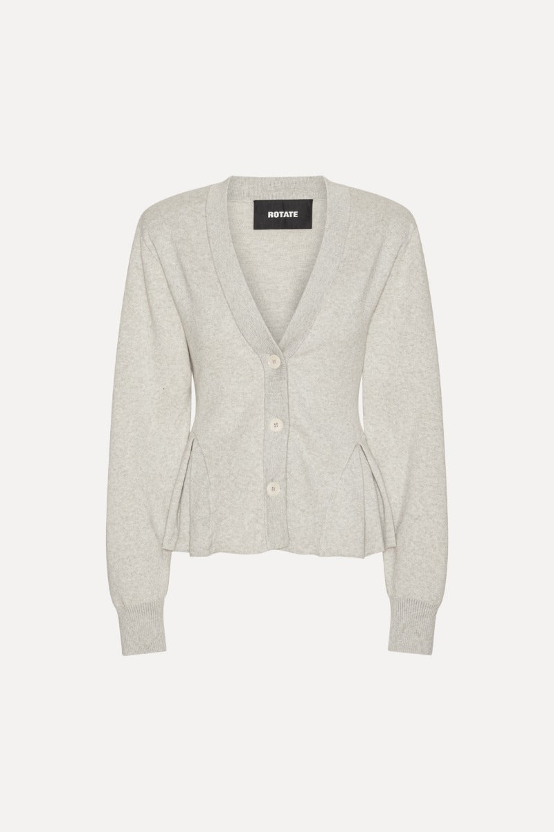 Peplum Knit Cardigan Pumice Stone