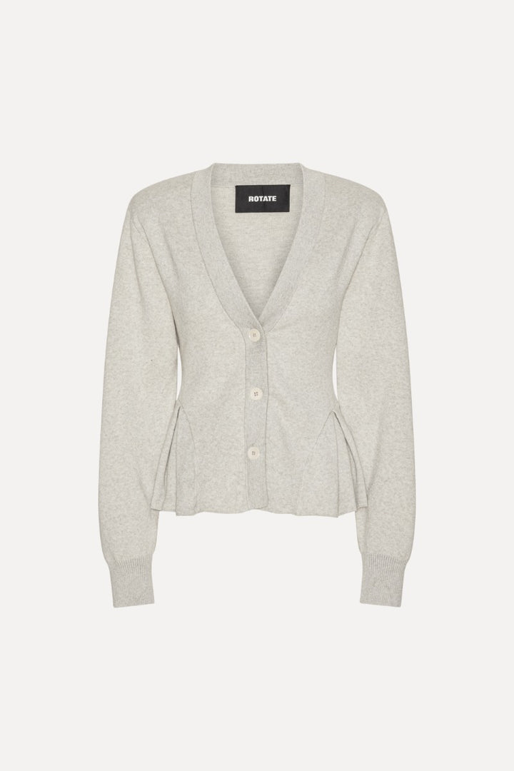 Peplum Knit Cardigan Pumice Stone