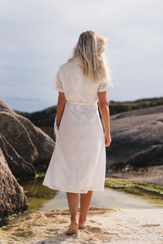 Lea 2/4 Shirt Dress Egret