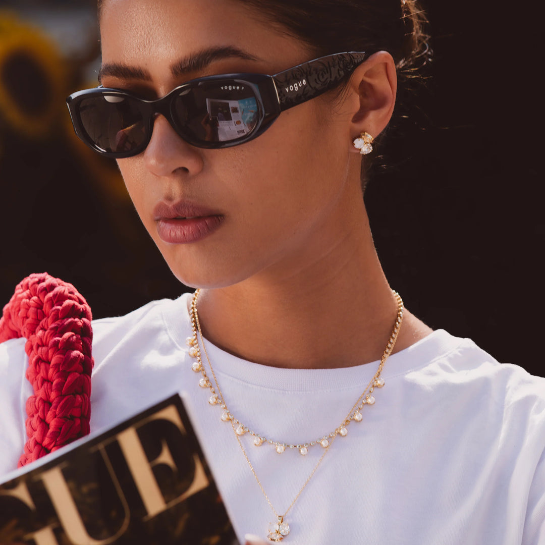 Lily Necklace Gold Pearl