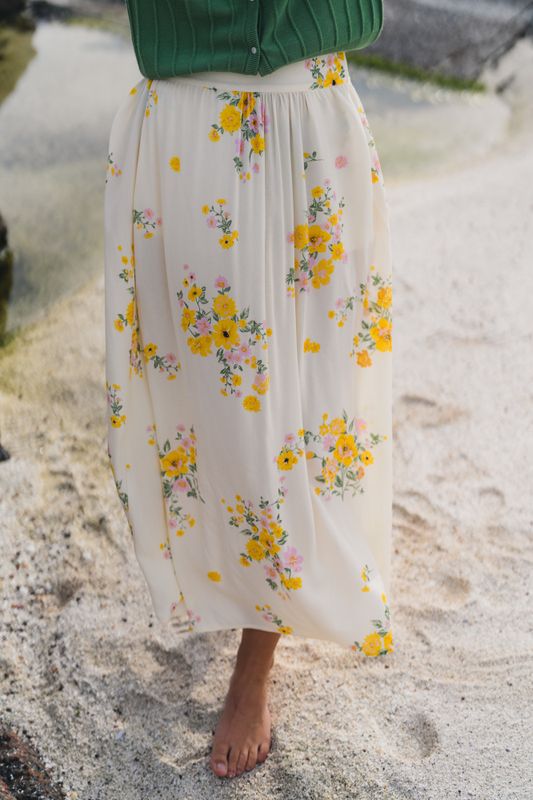 Irene HW Skirt AOP Mimosa Flower