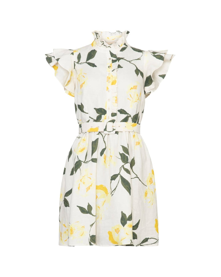 Linen Ruffle Dress Sunlight