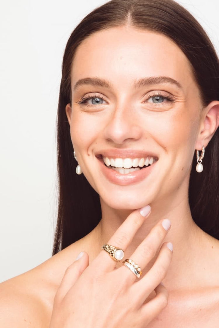The Chunky Pearl Ring Gold
