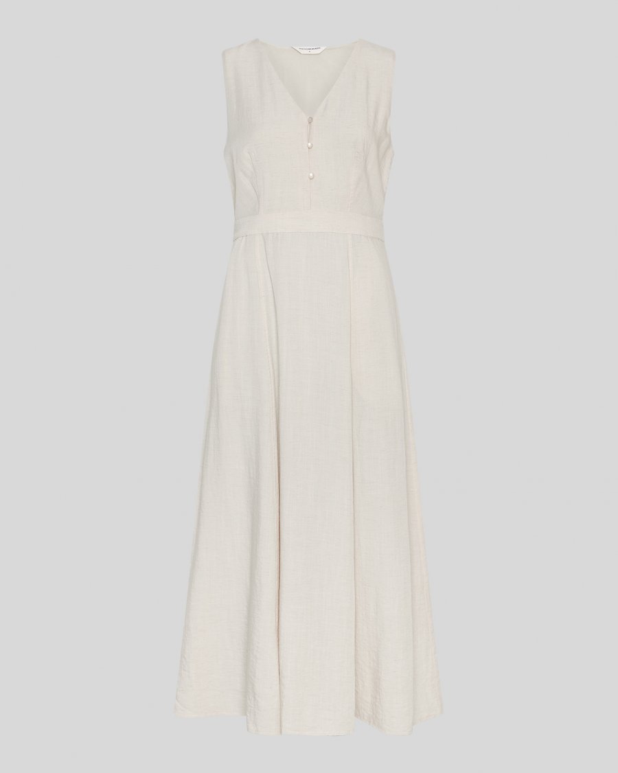 Daria SL V Dress Sand Melange