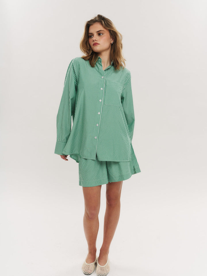 Sally Shirt Vinyard Green Stripe