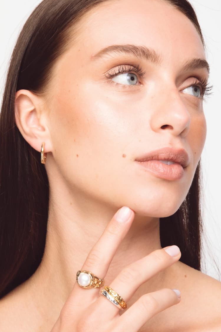 The Chunky Pearl Ring Gold