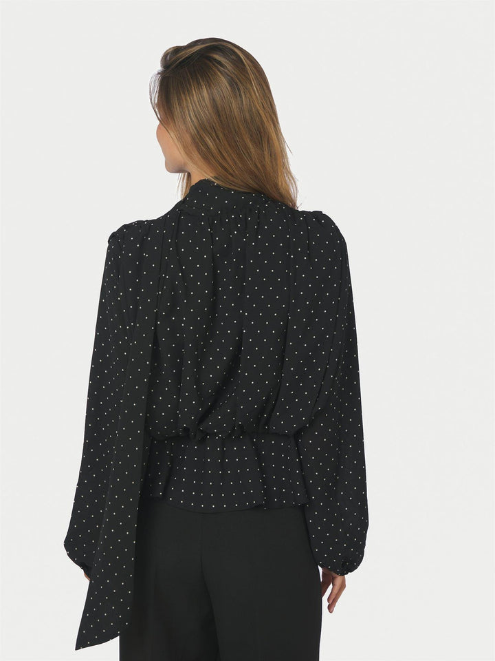 Ettalie Dot Blouse Black