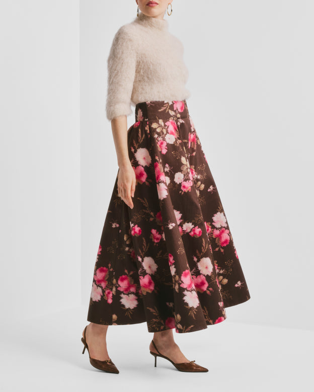 Taffeta Maxi Skirt Soft Bloom