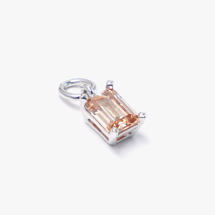 One Stone Pendant Beige Silver