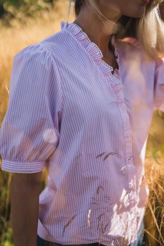 Maja 2/4 V Shirt STP B White/S Lilac