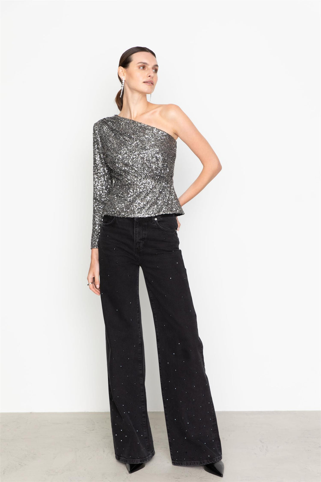 Libra Sequin Top Silver