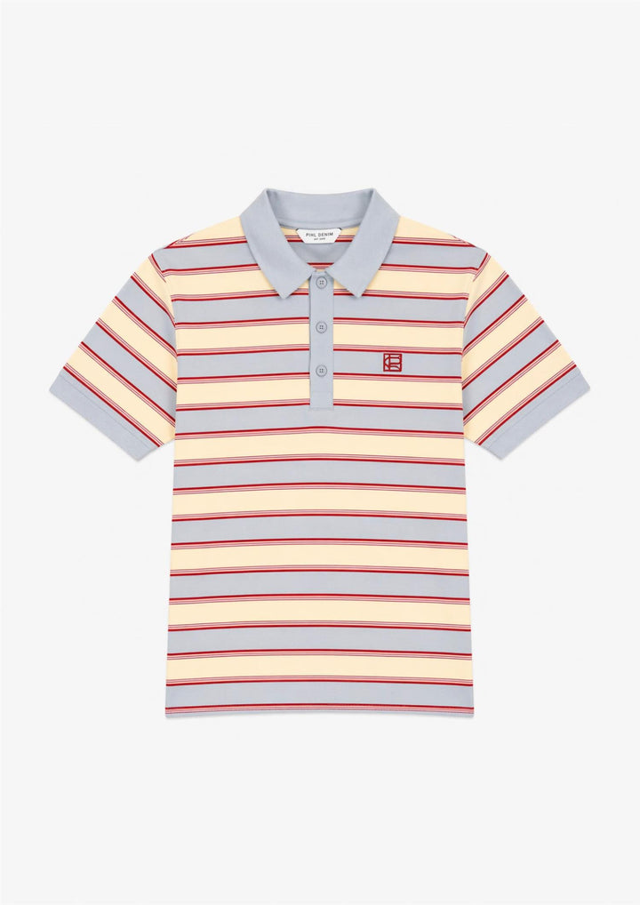 Evelyn Polo Tee Ocean Stripe