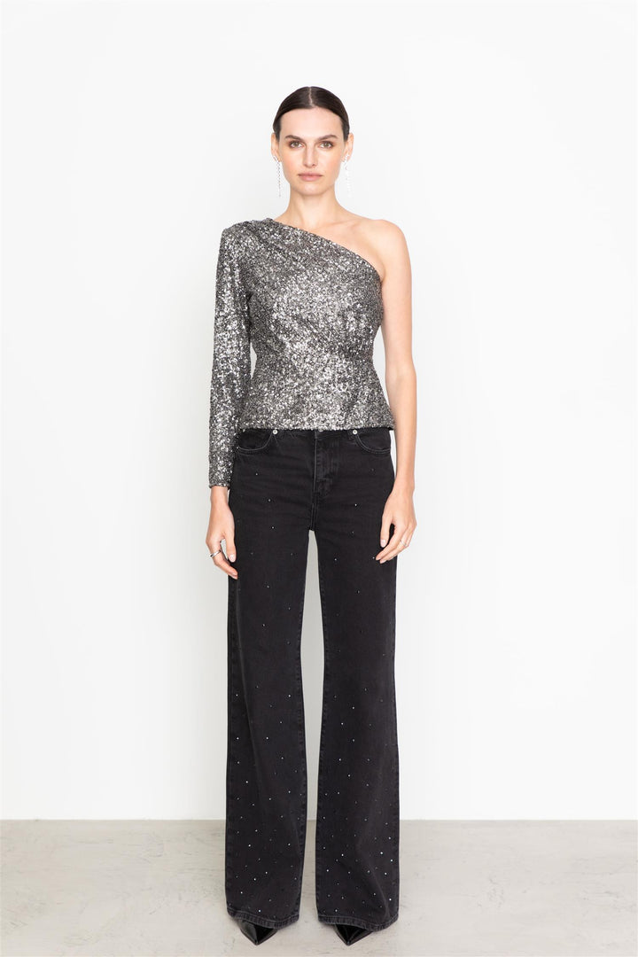 Libra Sequin Top Silver