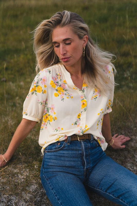 Irene 2/4 Shirt AOP Mimosa Flower