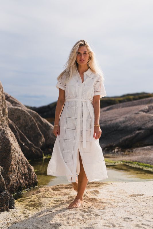 Lea 2/4 Shirt Dress Egret