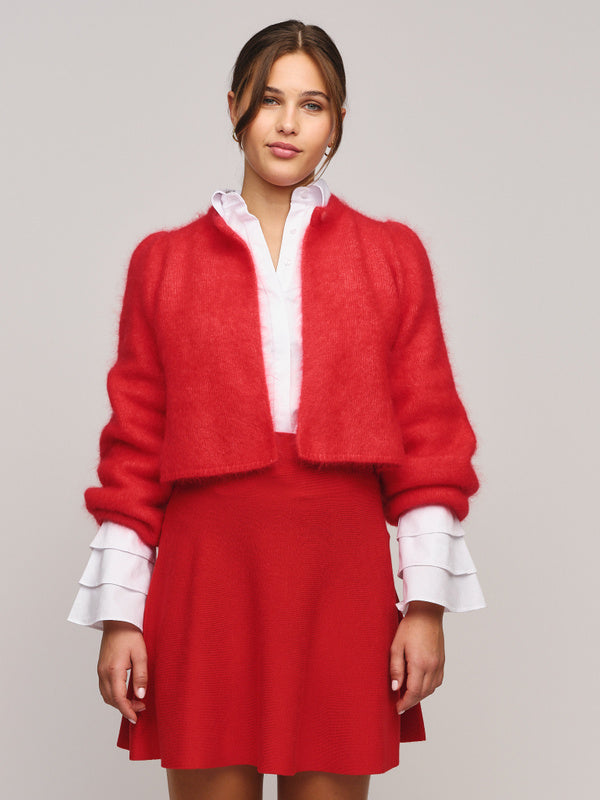Amelia Chunky Cardigan Bright Red