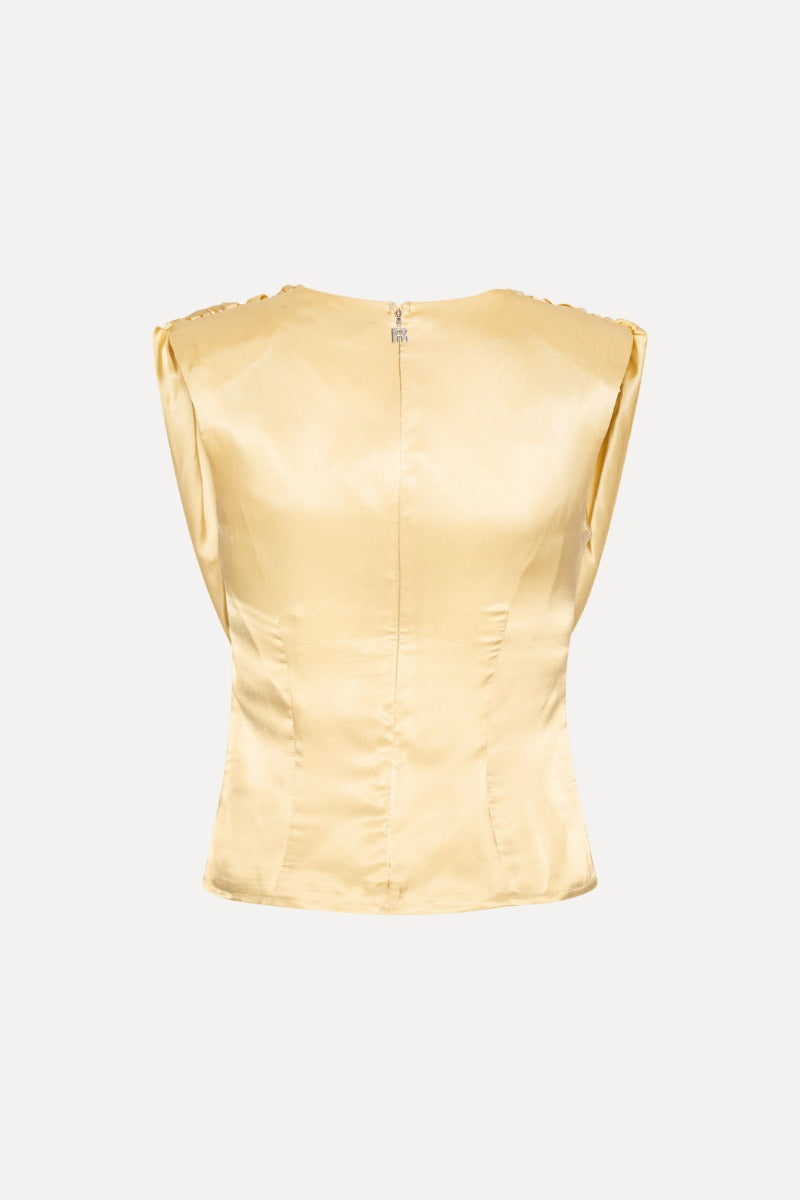 Chiffon Waterfall Top Italian Straw