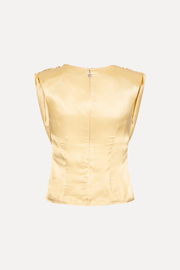 Chiffon Waterfall Top Italian Straw