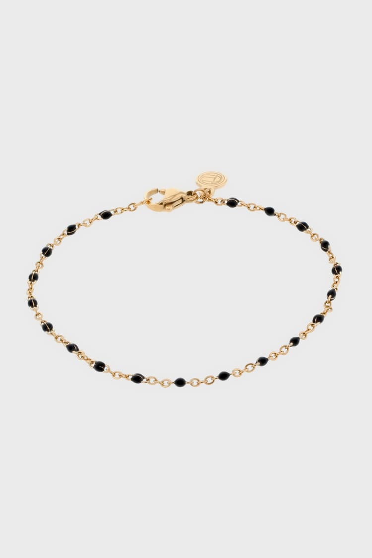 The Black Bead Bracelet Gold