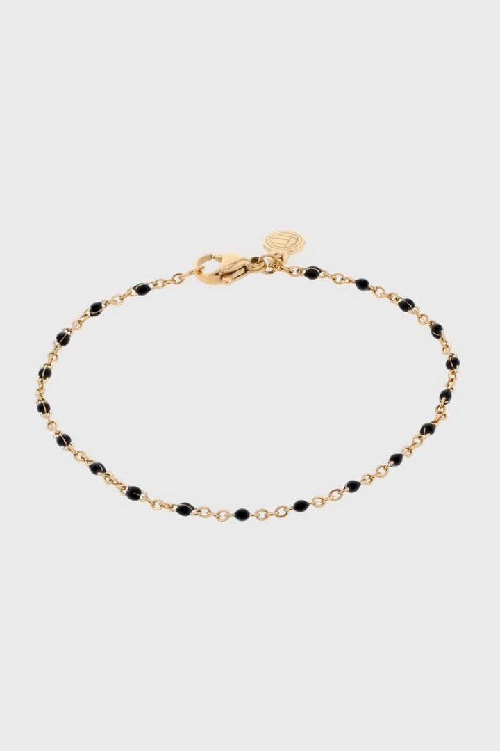 The Black Bead Bracelet Gold
