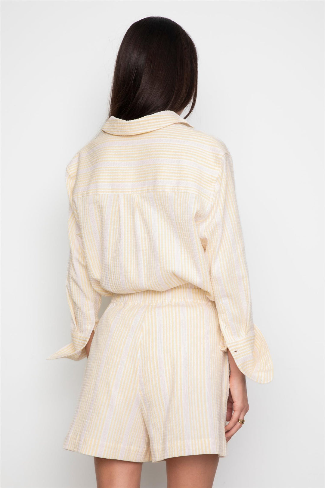 Bibi Crepe Shirt Light Yellow Stripe