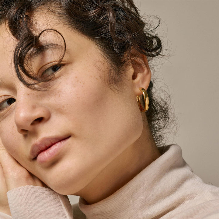 Classic Wide 25mm Hoops Gold