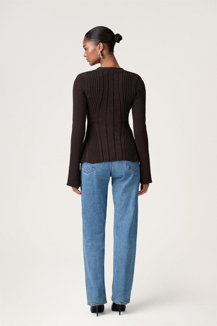 Lugo Cardigan Dark Brown