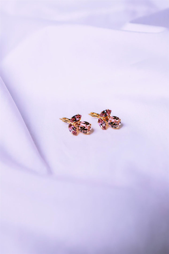 Petite Timo Earrings Gold Vintage Rose/Light Amethyst