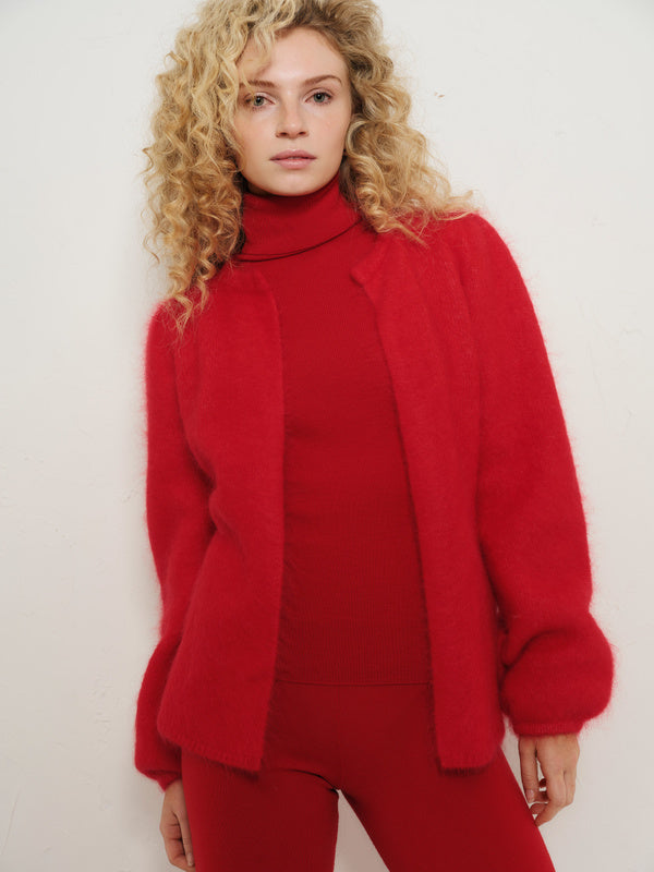 Fredrikke Chunky Cardigan Bright Red