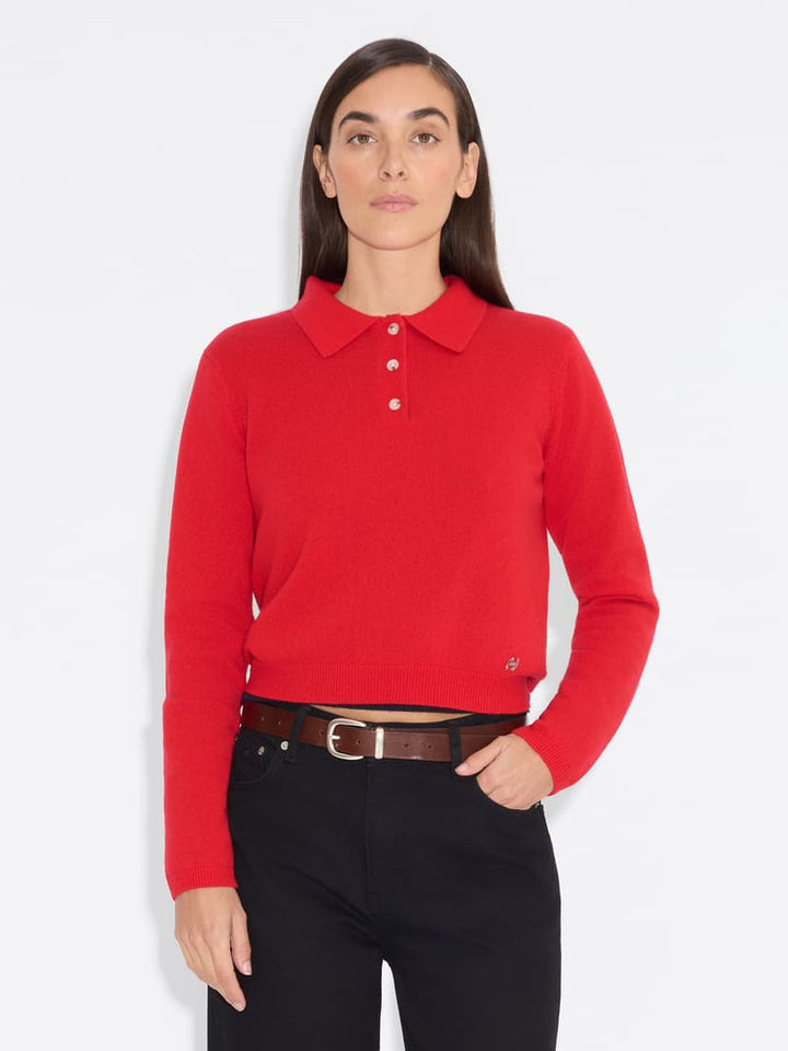 Isabella Cashmere Polo Red