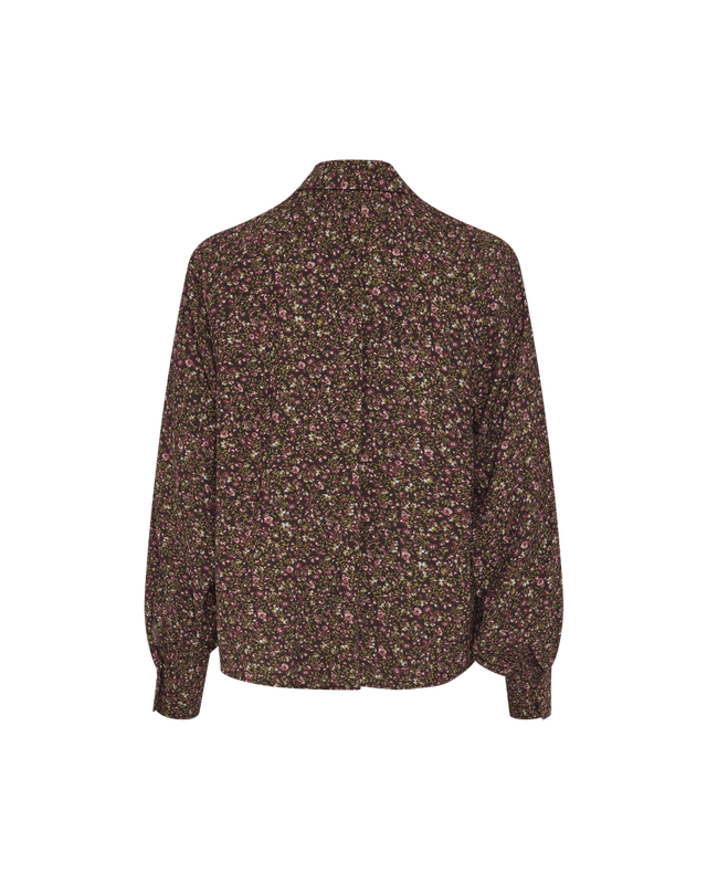 Astrid Top Black Coffee Flower