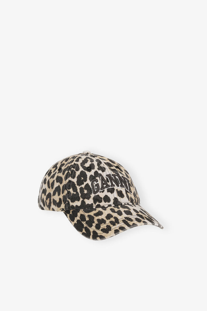 Washed Cotton Canvas Cap Leo Emb Leopard