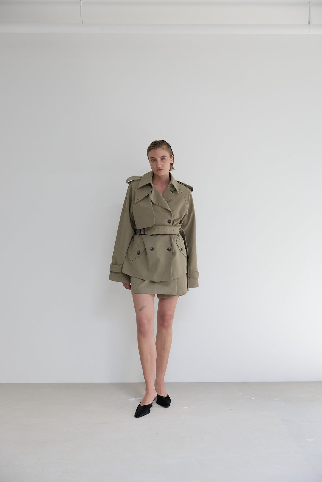 Majorstuen Trench Short Khaki