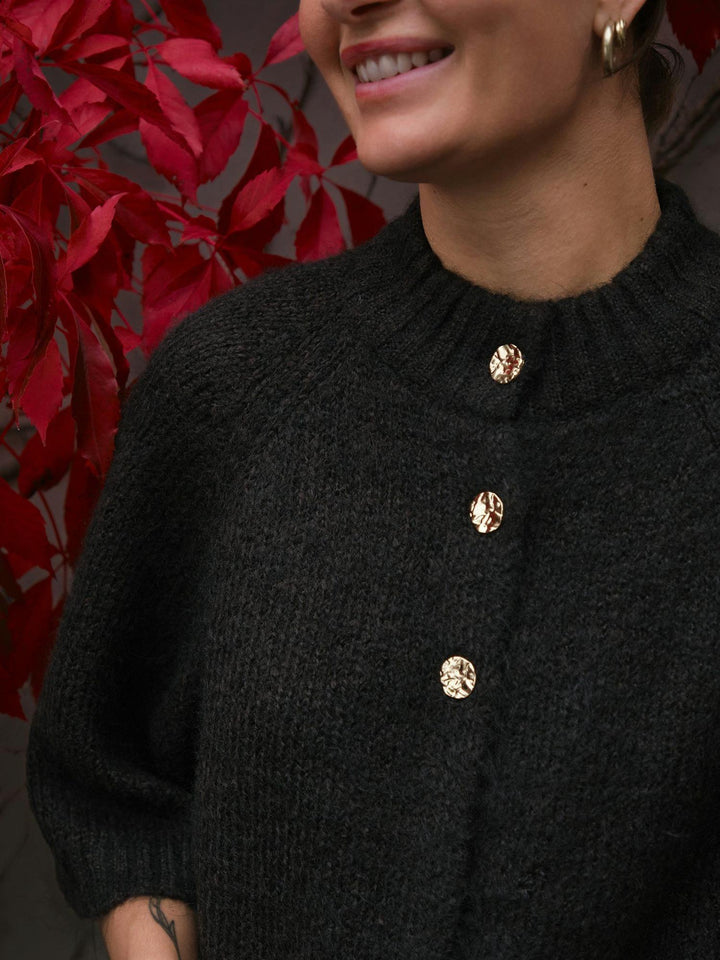 Benuta Fluffy Knit Cardigan Dark Brown