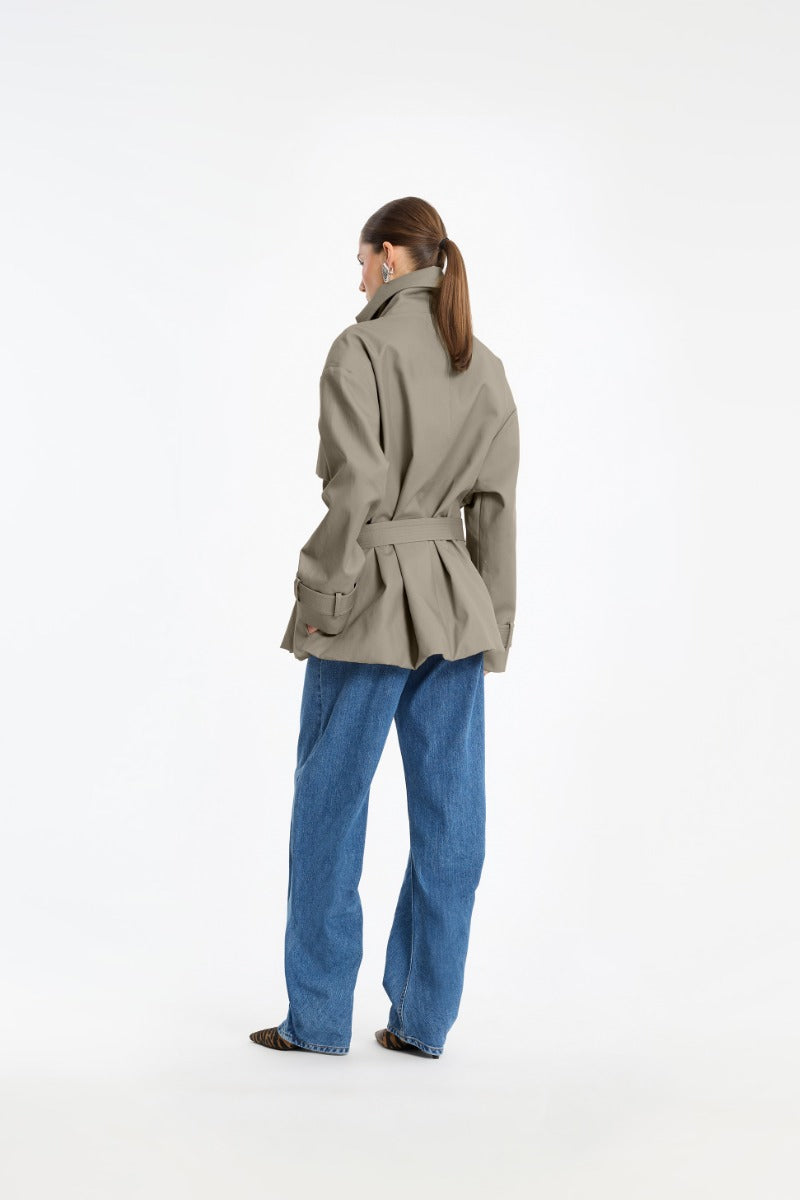 Short Trench Coat Aluminum