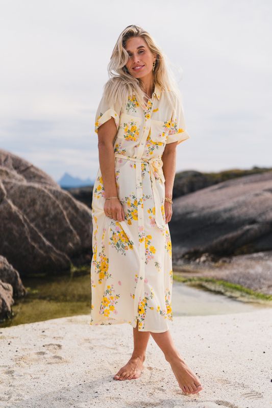 Irene 2/4 Shirt Dress AOP Mimosa Flower