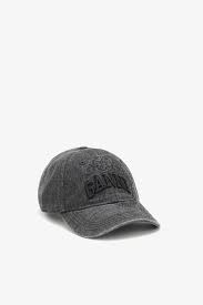 Washed Embroidery Denim Cap Black Washed