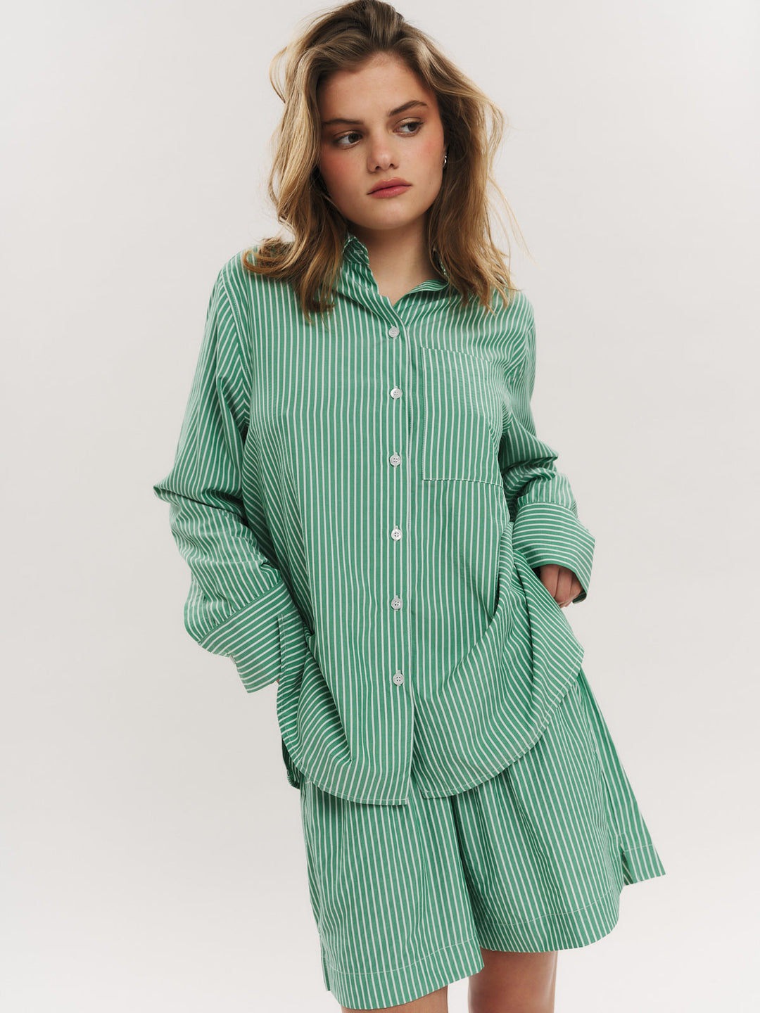 Sally Shirt Vinyard Green Stripe