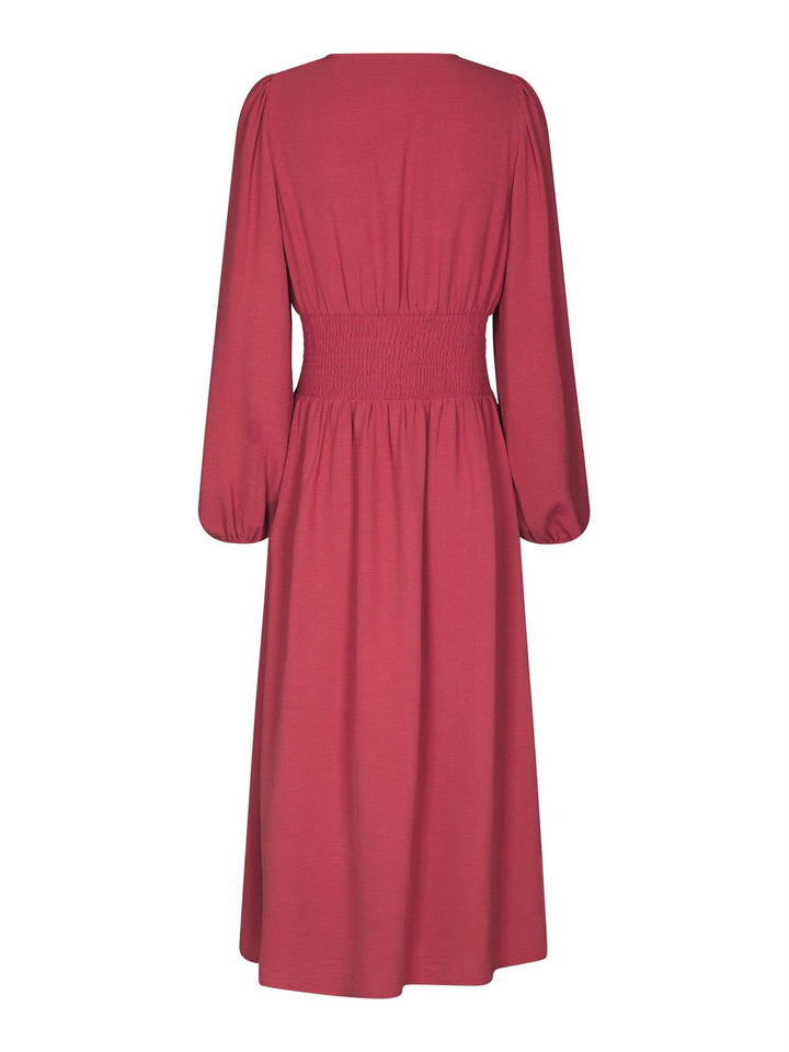 Annelie Solid Crepe Dress Cherry Pink