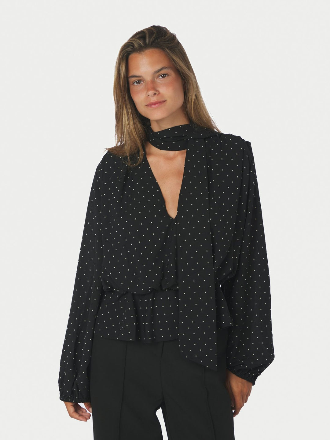 Ettalie Dot Blouse Black