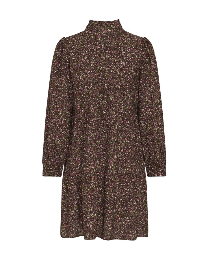 Alva Astrid Dress Black Coffee Flower