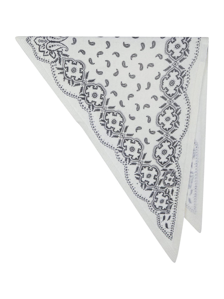 Lolana Paisley Knit Scarf Off White