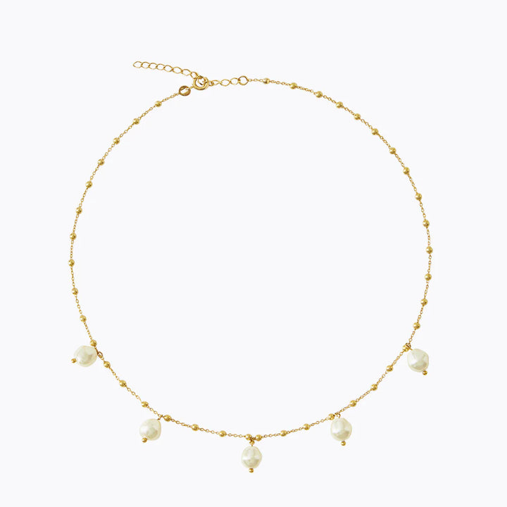EMMY PEARL NECKLACE GOLD