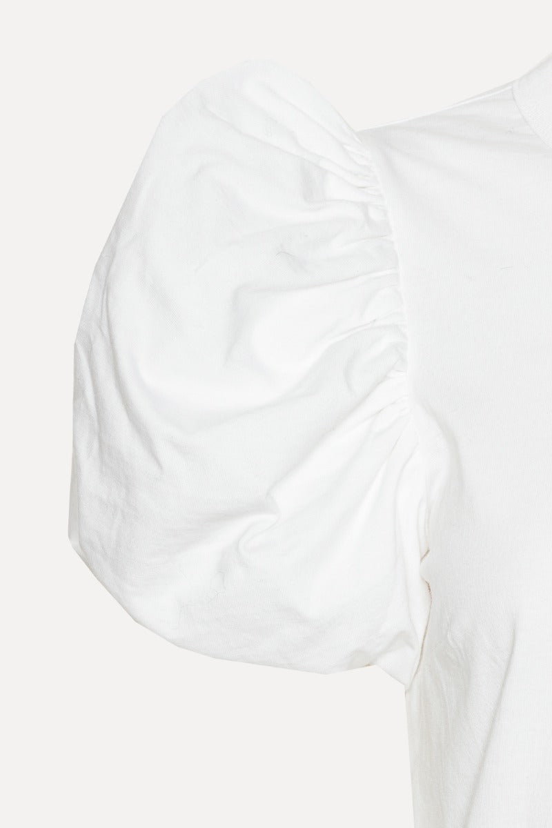 Puff Sleeve T-Shirt Bright White