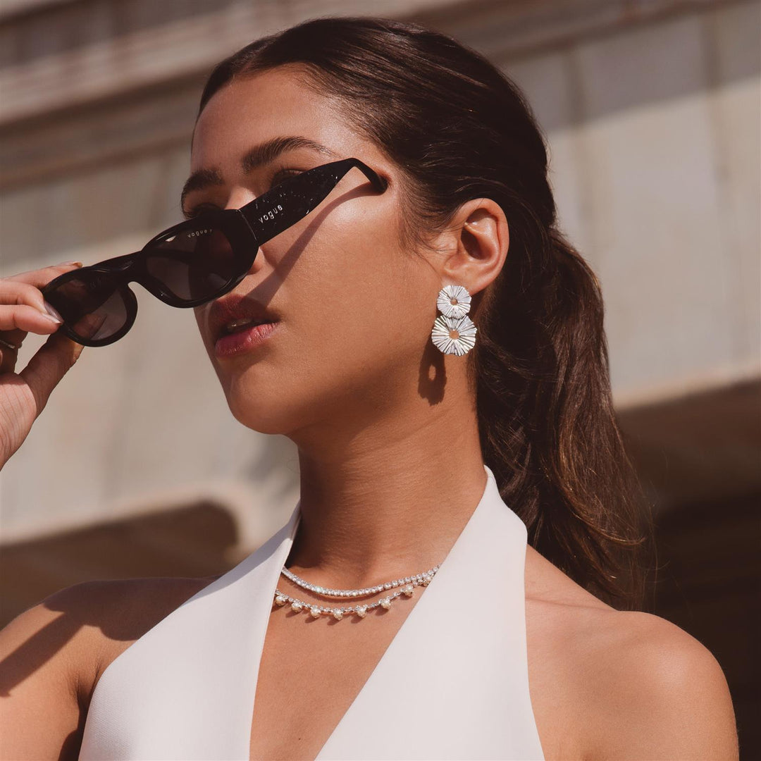 Vassia Earrings Rhodium