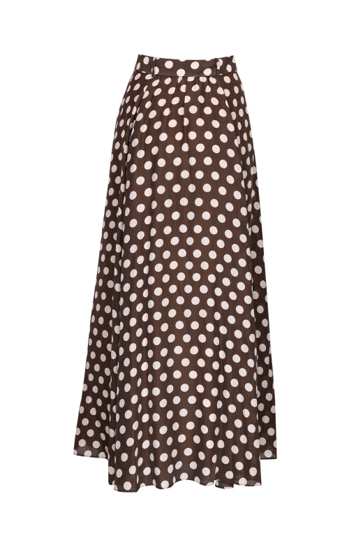Striped Organza Maxi Skirt Dots