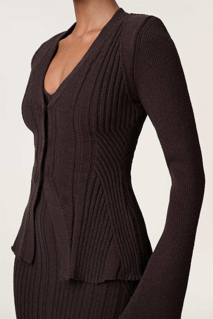 Lugo Cardigan Dark Brown