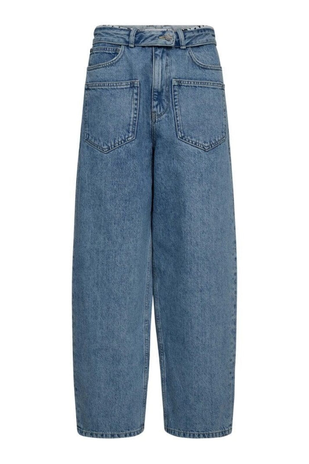 Flip Waist Pocket Jeans Bleached Denim