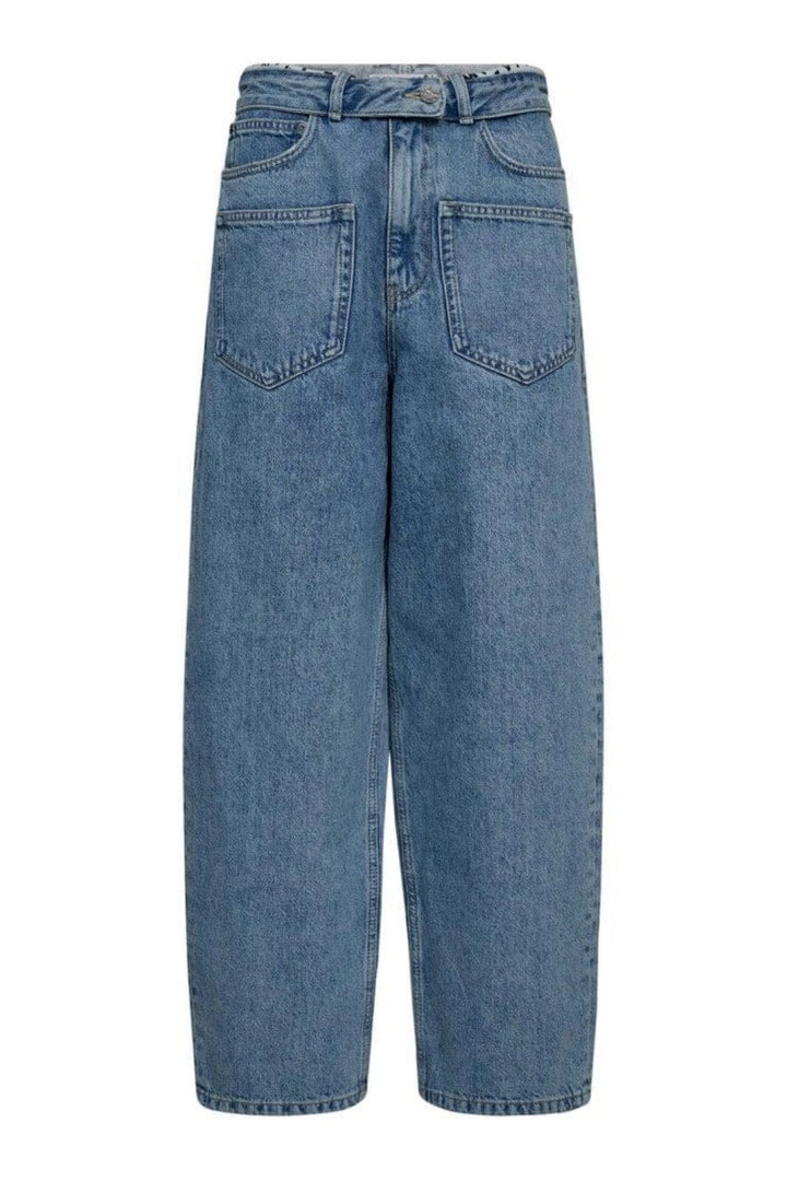 Flip Waist Pocket Jeans Bleached Denim